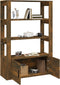vidaXL - Dressoir - 80x30x119,5 - cm - bewerkt - hout - gerookt - eikenkleurig