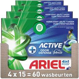 ariel allin1 wascapsules active - 4 x 15 capsules (60 stuks)