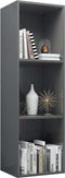 vidaXL - Boekenkast/tv-meubel - 36x30x114 - cm - bewerkt - hout - hoogglans - grijs