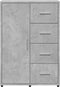 vidaXL - Dressoir - 60x31x84 - cm - bewerkt - hout - betongrijs