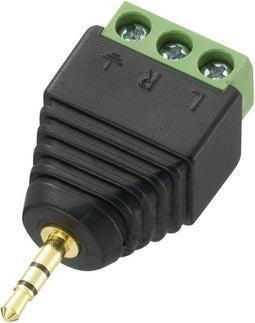 TRU COMPONENTS 737601 Jackplug 2.5 mm Stekker, recht Aantal polen: 3 Stereo Zwart 1 stuk(s)