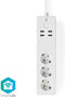 SmartLife Stekkerdoos - Wi-Fi - 3x Randaarde stekker (CEE 7/3) / 4 x USB - 16 A - 3680 W - 1.8 m - -10 - 40 °C - Android / IOS - Wit