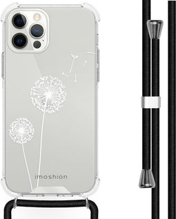 iMoshion Hoesje Geschikt voor iPhone 12 Pro / 12 Hoesje Met Koord - iMoshion Design Hoesje met Koord - Wit / Transparant / Dandelion