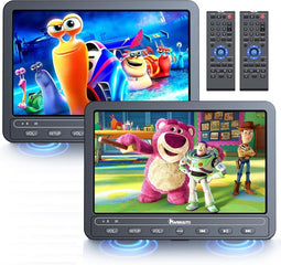 NAVISKAUTO - 10,5 inch DVD-speler - 2 monitoren - Oplaadbare batterij (2 stuks)