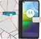 iMoshion Hoesje Geschikt voor Motorola Moto G9 Power Hoesje Met Pasjeshouder - iMoshion Design Softcase Bookcase - Wit / Meerkleurig / Goud / White Graphic