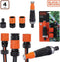 BLACK+DECKER Tuinslangkoppelingen - Set van 4 - 2x Waterstop Tussenstuk - Zwart Oranje (set van 4)