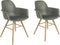 Zuiver Albert Kuip Eetkamerstoelen met armleuning Groen - Set van 2