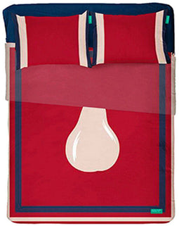 Set beddengoed Benetton Rood Peer 4 Onderdelen
