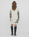 VILA VIALIRA - L/S Jacquard Knit Dress - Opstaande hals - M (5713789885649)