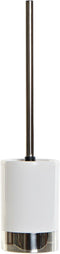 Toiletborstel/WC-borstel met houder wit/zilver 41 cm