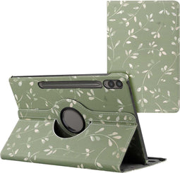 imoshion Tablet Hoes Geschikt voor Samsung Galaxy Tab S9 11.0 inch FE Plus - imoshion 360° Draaibare Design Bookcase 2.0 - Meerkleurig /Green Flowers