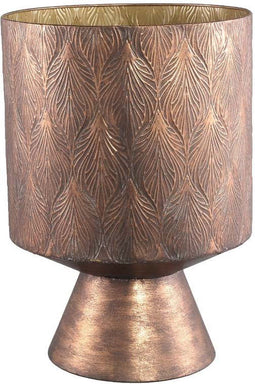 PTMD Vinde Ronde Bloempot - H56,5 x Ø39,5 cm - Metaal - Brons