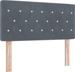 vidaXL - Hoofdbord - met - Kristalknoop - Vast - Donkergrijs - 90 - cm - Velvet