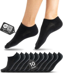 HELDENWERK Sneaker Socks - Korte Sportsokken - Ademend - Zwart (10 paar)