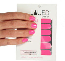 LAUED Nagelstickers - Nail Wraps - 16 Extreem Dunne Nagellak Stickers - Manicure Nail Art Folie - Pink Panther Neon