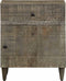 vidaXL - Nachtkastje - 50x33x60 - cm - massief - mangohout - lichtgrijs