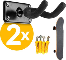 Vesto® - Skateboard muurbeugel - Set van 2 - Inclusief schroeven en pluggen - Zwart (2 stuks)