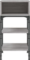 vidaXL - Nachtkastje - 35x34,5x70 - cm - bewerkt - hout - grijs - sonoma