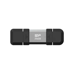 Silicon Power SP256GBUC3C51V1S - USB flash drive - 256 GB USB Type-A / USB Type-C 3.2 Gen 1 - Zwart Zilver