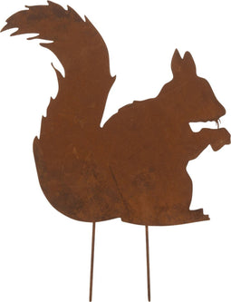 J-Line decoratie Tuin Eekhoorn - ijzer - roest - small - 6 stuks