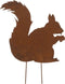 J-Line decoratie Tuin Eekhoorn - ijzer - roest - small - 6 stuks