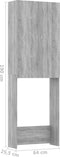 vidaXL - Wasmachinekast - 64x25,5x190 - cm - grijs - sonoma - eikenkleurig