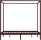 vidaXL - Hemelbedframe - massief - grenenhout - donkerbruin - 140x200 - cm