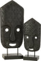 J-Line decoratie Masker Op Voet - hout - zwart - large