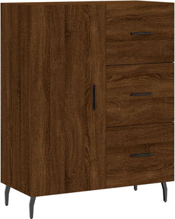 vidaXL - Dressoir - 69,5x34x90 - cm - bewerkt - hout - bruin - eikenkleur