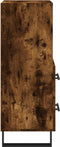 vidaXL - Dressoir - 34,5x34x90 - cm - bewerkt - hout - gerookt - eiken