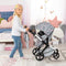 Bayer Design Xeo - Combi Poppenwagen - Verstelbare duwstang - Grijs Roze Sterren