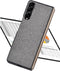 Lunso - Canvas cover hoes - Geschikt voor Samsung Galaxy Z Fold3 - Bruin