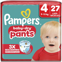 Pampers Baby-Dry Pants - Luierbroekjes Maat 4 - Stop & Protect Systeem - 27 stuks