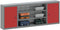 vidaXL - Gereedschapskast - Muurbevestigd - met - Pegboard - Rood - 150x20x55 - cm - Staal