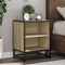 vidaXL - Nachtkastje - 40x31x50 - cm - bewerkt - hout - en - metaal - sonoma - eiken