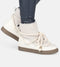 PS Poelman MIA - Dames Snowboots - Suède bovenwerk schapenwol - Gebroken wit - Maat 37