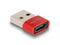 Delock 60050 - USB-C naar USB A kabel - Rood