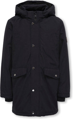Kids Only Oliver - Parka - Regular fit met afneembare capuchon - Zwart - Maat 146