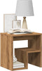 vidaXL - Nachtkastje - 40x30x40 - cm - bewerkt - hout - artisanaal - eikenkleurig