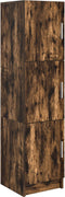 vidaXL - Hoogkast - Gerookt - Eiken - 31,5x32x124 - cm - Gelaagd - Hout