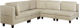 FEVIK - Hoekbank 5-zits - Beige - Linkerzijde - 228 cm - Polyester