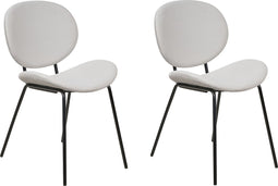 LUANA - Eetkamerstoel set van 2 - Lichtgrijs - Fluweel