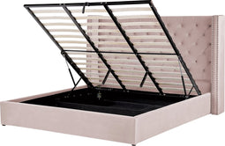 LUBBON - Bed met opbergruimte - Roze - 180 x 200 cm - Fluweel