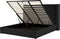 LUBBON - Bed met opbergruimte - Zwart - 180 x 200 cm - Fluweel
