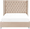 LUBBON - Tweepersoonsbed - Beige - 140 x 200 cm - Fluweel