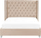 LUBBON - Tweepersoonsbed - Beige - 160 x 200 cm - Fluweel