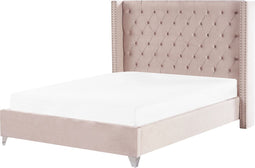 LUBBON - Tweepersoonsbed - Roze - 180 x 200 cm - Fluweel