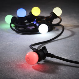 Luca Lighting - Connect xp party lights zwart multicolour 6 lamp led IP44 - l450xb5xh10cm - Woonaccessoires en seizoensgebondendecoratie (Europese stekker )