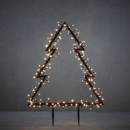 Luca Lighting Garden d'Light Kerstboom Tuinsteker met Warm Witte LED Verlichting - L53 x H75 cm - Zwart