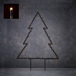 Luca Lighting Garden d'Light Kerstboom Tuinsteker met Warm Witte LED Verlichting - L72 x H100 cm - Zwart